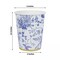 24 White 9 oz Blue Floral Design Disposable Paper Drinking CUPS Gold Rim Party